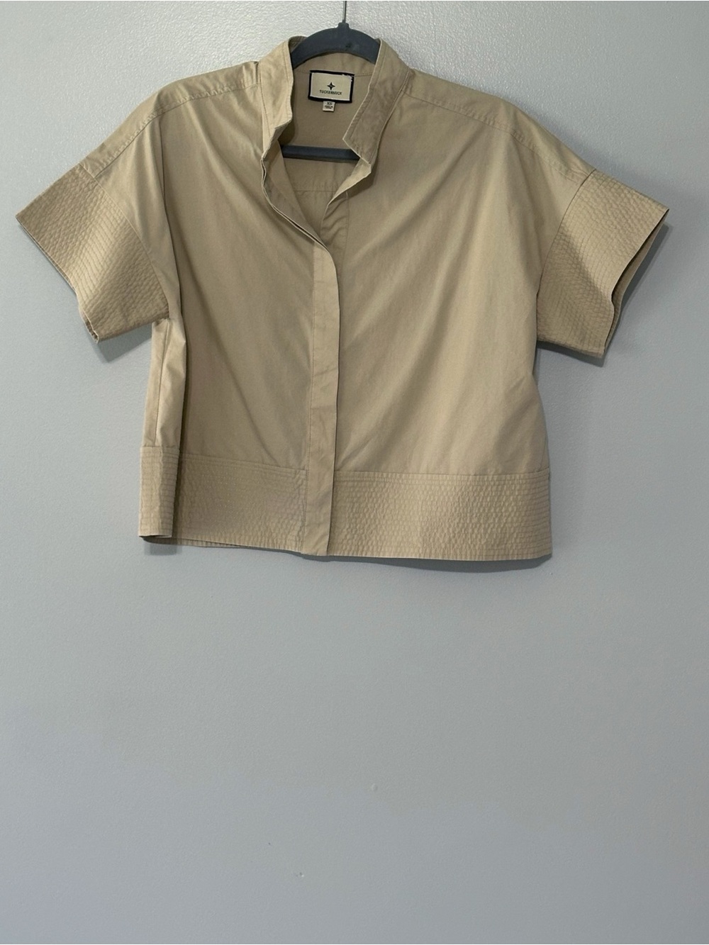 Tuckernuck Beige Short-Sleeve Boxy Shirt